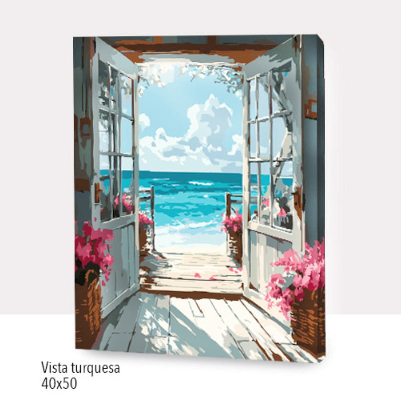 🎨Kit Paint by numbers con bastidor 40x50cm: Vista turquesa | WC1726 ✨ NEW✨ 