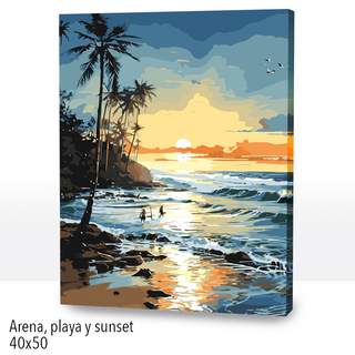 Kit Paint by numbers 40x50 Arena, playa y sunset | WC1202
