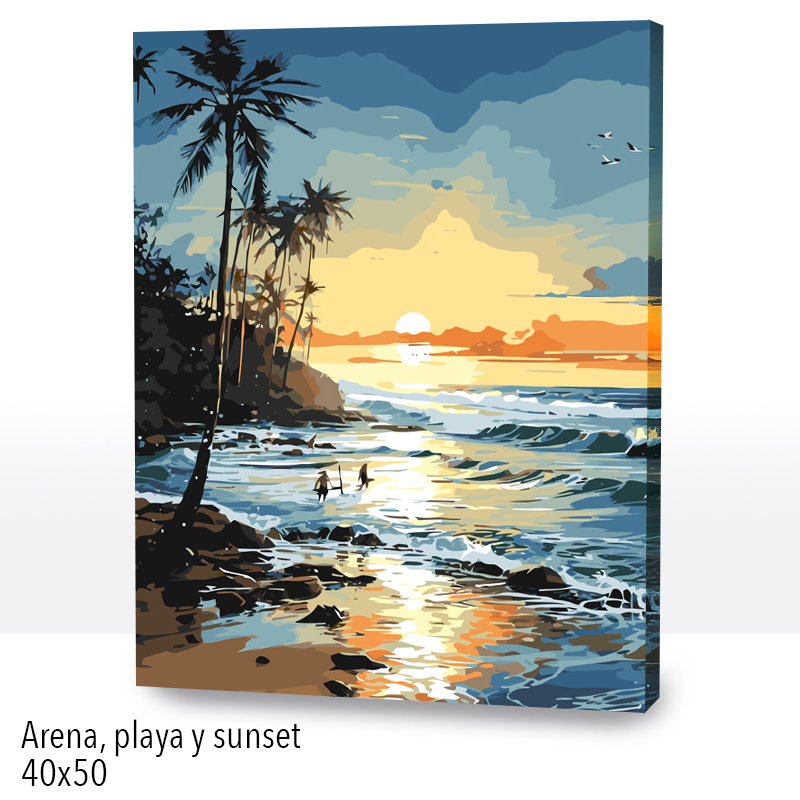 Kit Paint by numbers 40x50 Arena, playa y sunset | WC1202