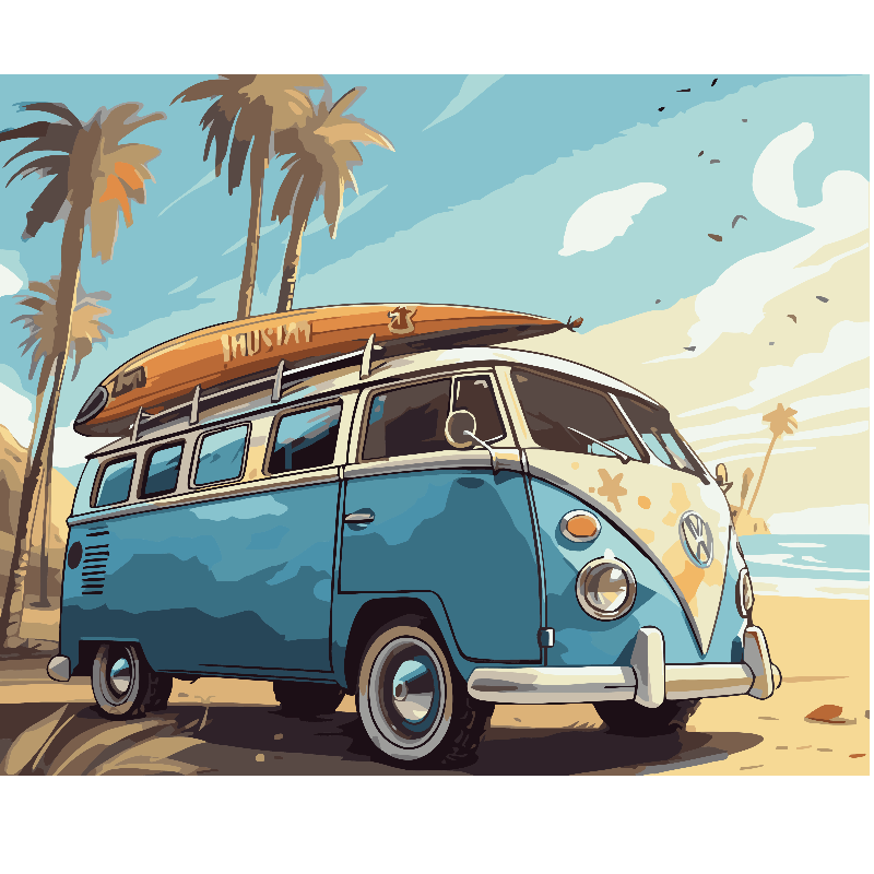 🎨Kit Paint by numbers con bastidor 40x50cm: Aventura costera | WC1200 