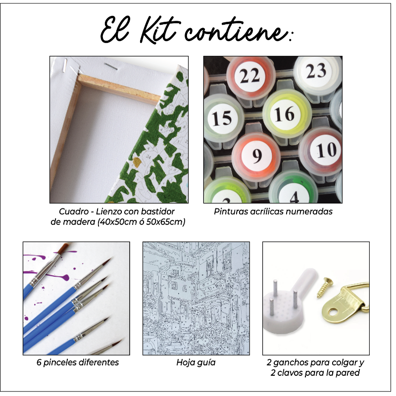🎨Kit Paint by numbers con bastidor 40x50cm: Aventura costera | WC1200 