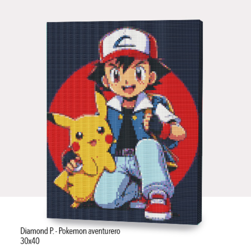💎Kit Diamond Painting con bastidor 30x40cm: Pokemon aventurero  | WDF1126 ✨NEW✨