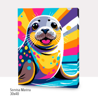 🎨Kit Paint by numbers con bastidor 30x40cm: Sonrisa marina | WC0826✨ NEW✨