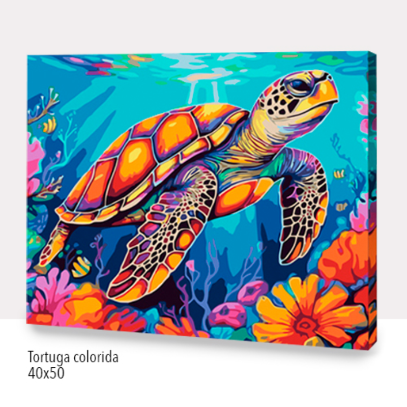 Kit Paint by numbers 40x50 Tortuga colorida | WC1251