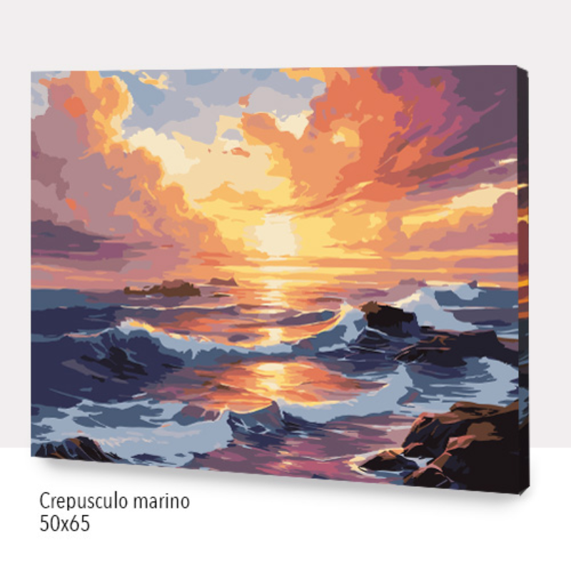 🎨Kit Paint by numbers con bastidor 50x65cm: Crepúsculo marino | WG0226✨ NEW✨