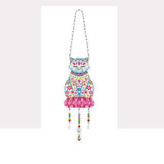💎 Kit Creativo | Diamond Painting | Adorno colgante: Gato Hippie🐈✨| GSP105✨NEW✨
