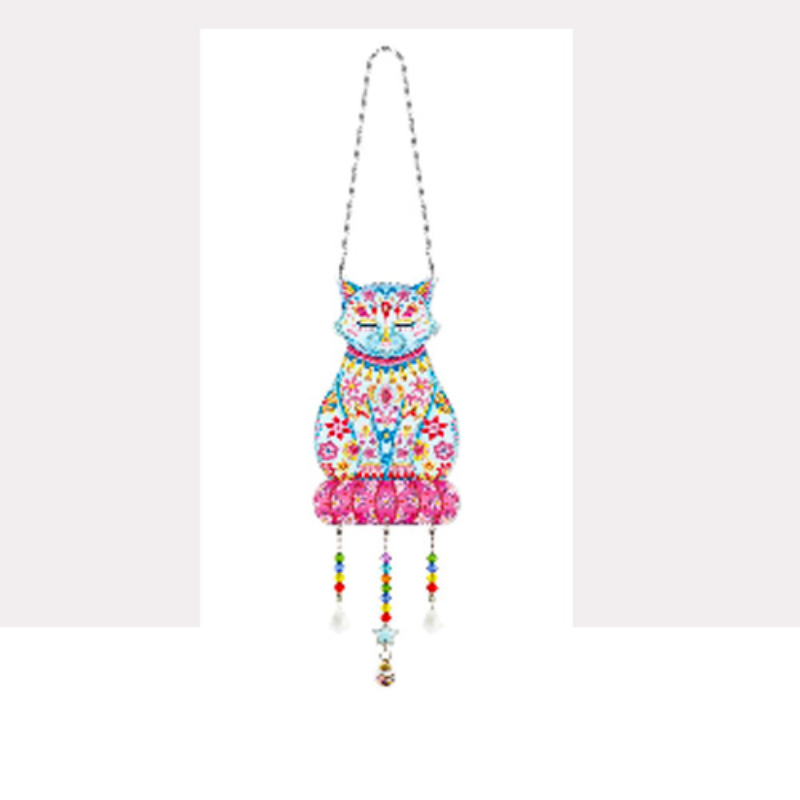 💎 Kit Creativo | Diamond Painting | Adorno colgante: Gato Hippie🐈✨| GSP105✨NEW✨
