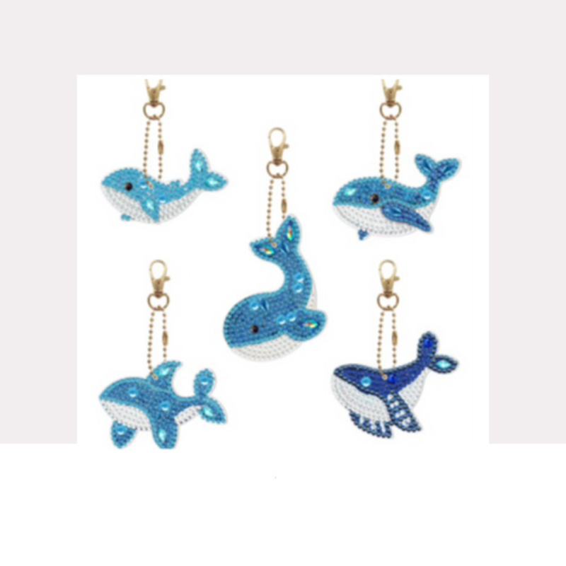 💎 Kit Creativo | Kit Diamond Painting | Pack de 5 llaveros: Ballenas azules 🐋 ✨| YSK093✨NEW✨