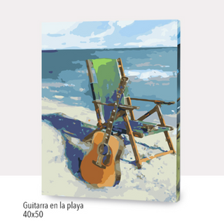 Kit Paint by numbers 40x50 Guitarra en la playa | WC1008 