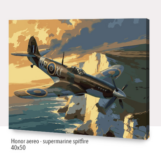 🎨Kit Paint by numbers con bastidor 40x50cm: Honor aereo - super marine spitfire | WC3726 ✨ NEW✨ 