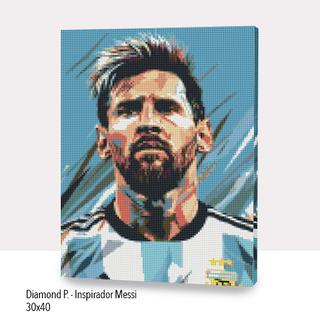 Kit Diamond Painting con bastidor 30x40 Inspirador Messi  | WDF1207