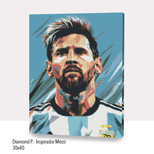 Kit Diamond Painting con bastidor 30x40 Inspirador Messi  | WDF1207