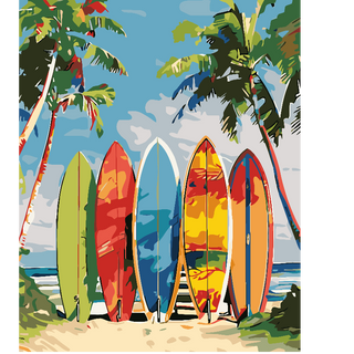 Kit Paint by numbers 40x50 Tablas de surf II | WC1204