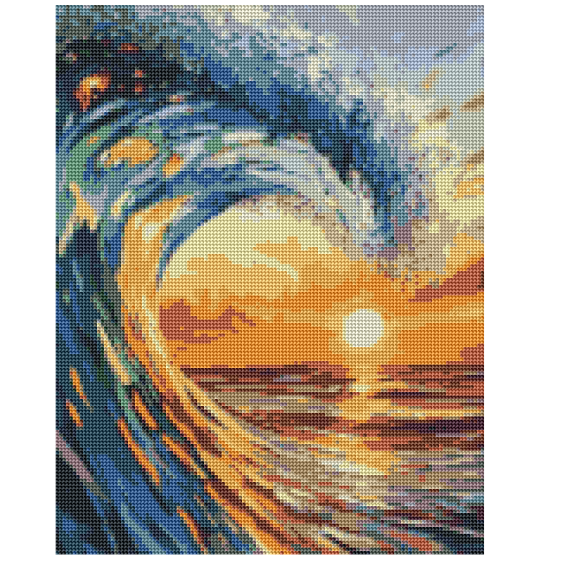 Kit Diamond Painting sin bastidor 35x45 Ola de fuego |WD1028