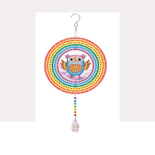 💎 Kit Creativo | Diamond Painting | Adorno colgante: Búho misterioso✨(Doble Cara)| GSP208✨NEW✨