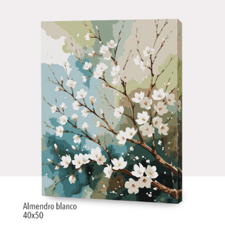 🎨Kit Paint by numbers con bastidor 40x50cm: Almendro blanco  | WC2826 ✨ NEW✨ 