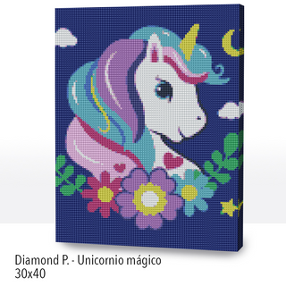 Kit Diamond Painting con bastidor 30x40 Unicornio mágico | WDF1206 