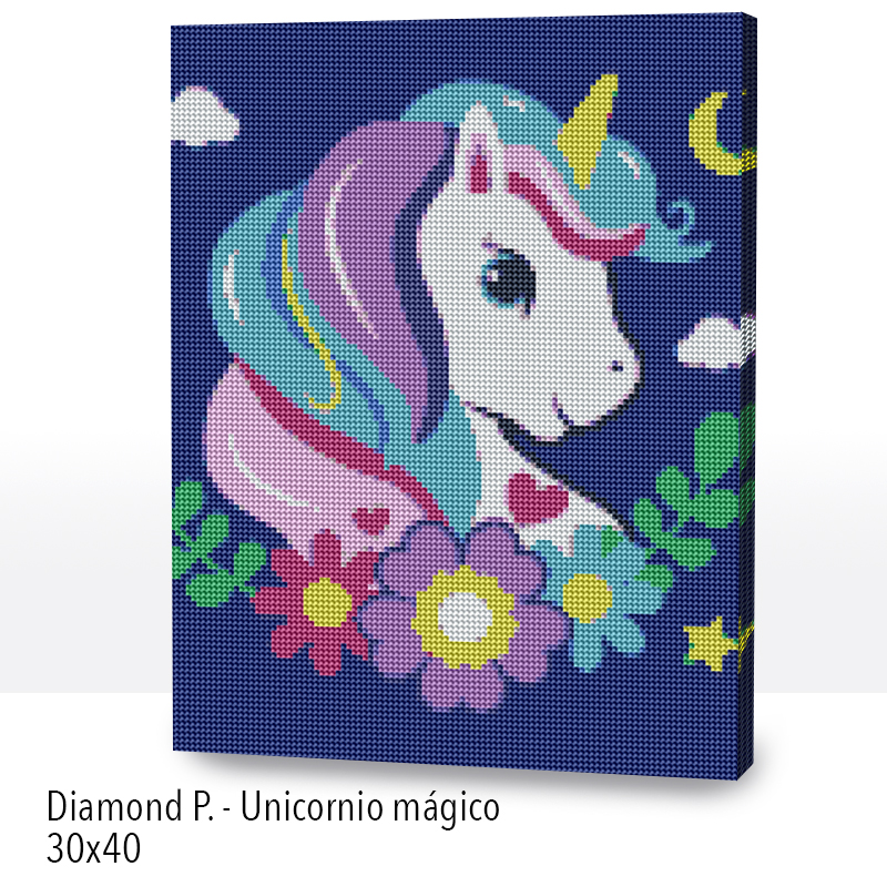 Kit Diamond Painting con bastidor 30x40 Unicornio mágico | WDF1206 