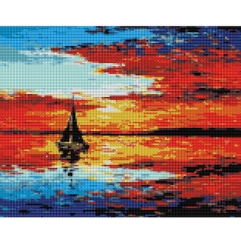 💎Kit Diamond Painting sin bastidor 35x45cm: Navegando ante el sunset | WD1618206 1