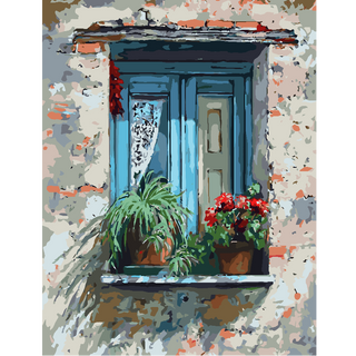 Kit Paint by numbers 50x65 Ventana azul | WG1515