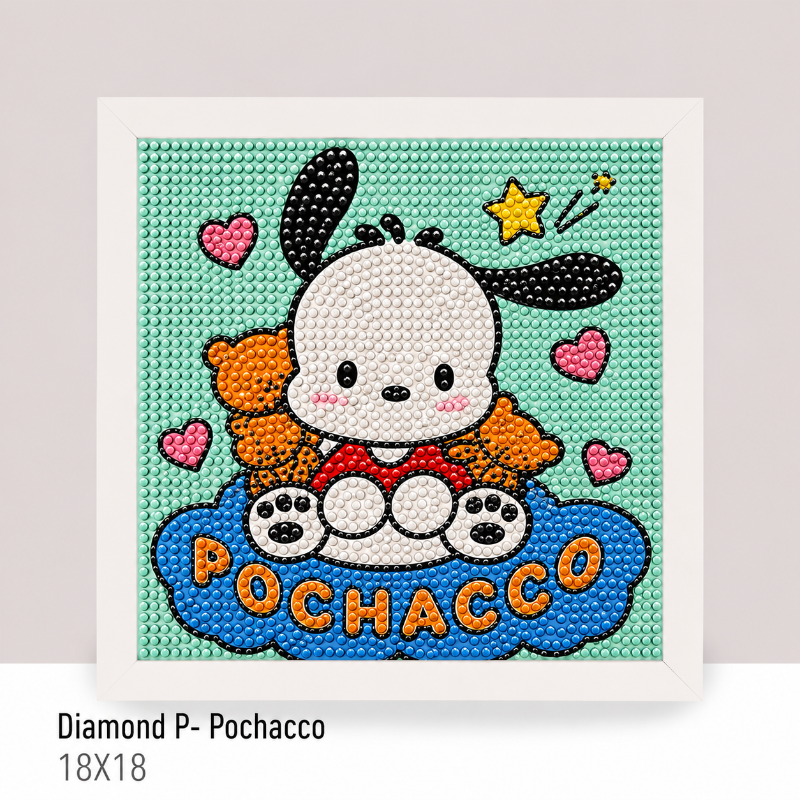 💎Kit Diamond Painting con marco 18x18cm: Pochacco | DPS-062 ✨ NEW