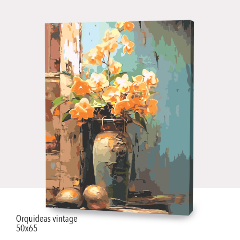 Kit Paint by numbers con bastidor 50x65cm: Orquídeas vintage | WG1516