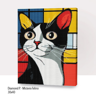 💎Kit Diamond Painting con bastidor 30x40cm: Misterio felino | WDF1926 ✨NEW✨