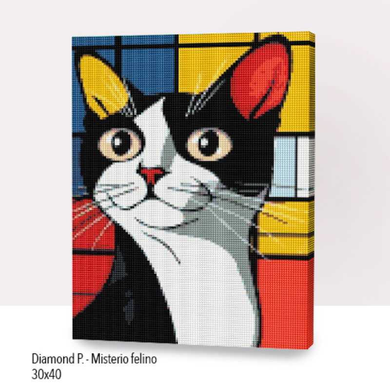 💎Kit Diamond Painting con bastidor 30x40cm: Misterio felino | WDF1926 ✨NEW✨