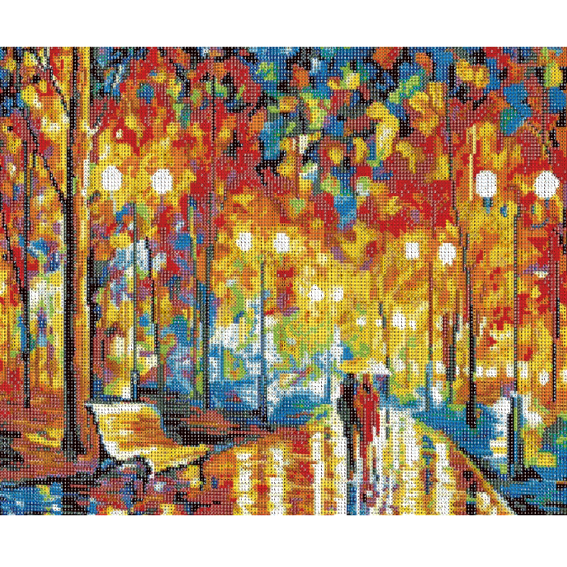 💎Kit Diamond Painting sin bastidor 35x45cm: Paseo en otoño | WD1606