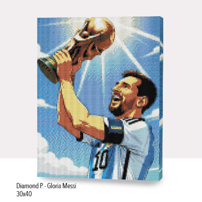💎Kit Diamond Painting con bastidor 30x40cm: Gloria Messi  | WDF1326✨NEW✨