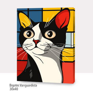 🎨Kit Paint by numbers con bastidor 30x40cm: Bigotes vanguardista  | WC0726✨ NEW✨