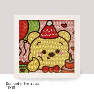 💎Kit Diamond Painting con marco 18x18cm: Fiesta osito | DP181 ✨NEW✨ 