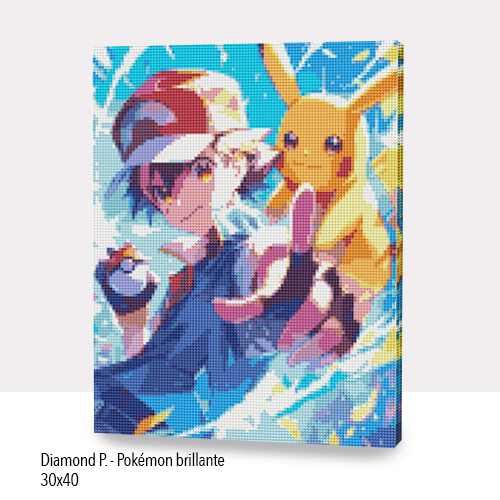 Kit Diamond Painting con bastidor 30x40 Pokémon brillante | WDF1203