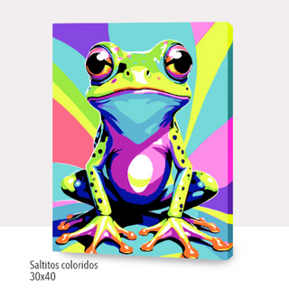 🎨Kit Paint by numbers con bastidor 30x40cm: Saltitos coloridos | WC4126 ✨ NEW✨