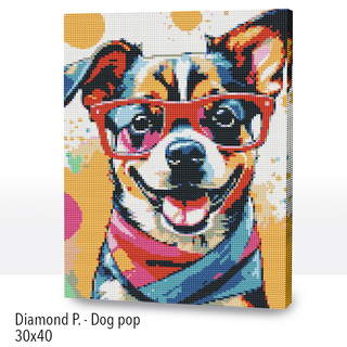 Kit Diamond Painting con bastidor 30x40 Dog pop | WDF1613