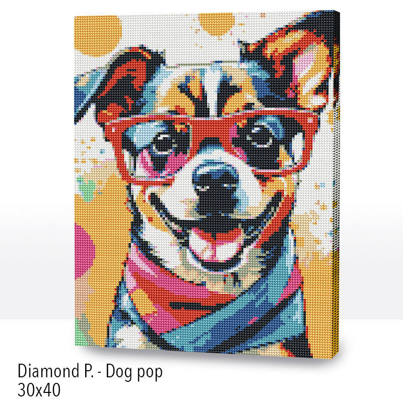 Kit Diamond Painting con bastidor 30x40 Dog pop | WDF1613