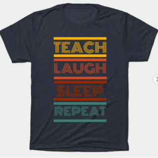 Navy: Teach, Laugh, Sleep, Repeat (Triblend-EXTRA SOFT)