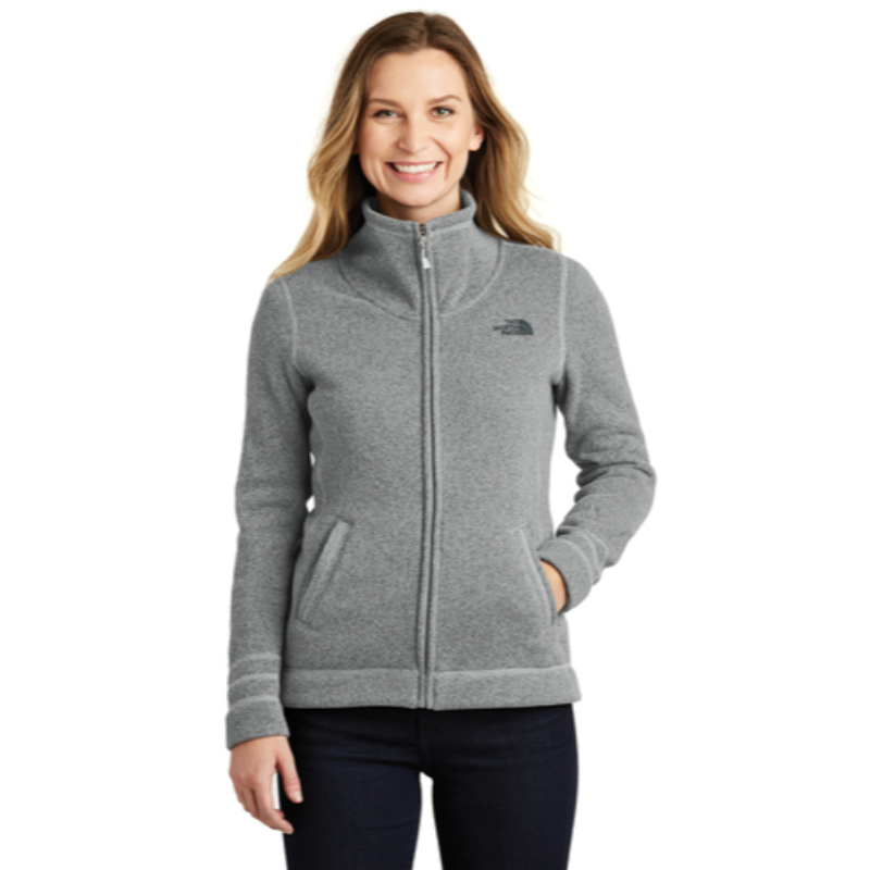 The North Face® Ladies Sweater Fleece Jacket in Medium Grey Heather Main Image