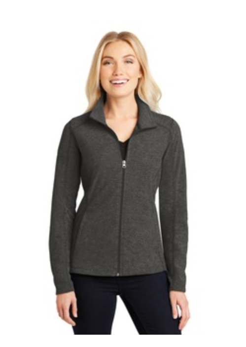 Port Authority Micro-fleece Jacket in Black Charcoal Heather