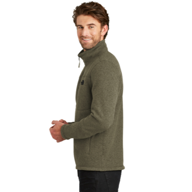 The North Face® Sweater Fleece Jacket in Taupe Green Heather - Thumbnail (Preview) 3