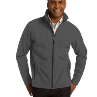 Men's Port Authority Core Soft Shell Jacket in Black Charcoal Heather