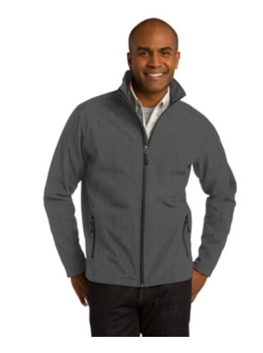 Men's Port Authority Core Soft Shell Jacket in Black Charcoal Heather