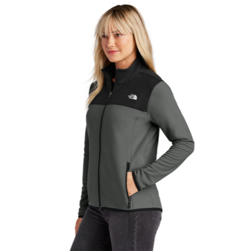 The North Face® Ladies Glacier Full-Zip Fleece Jacket in Asphalt Grey / Black Main Image