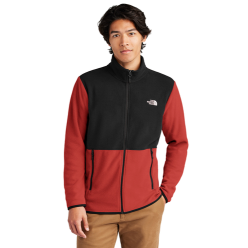 The North Face® Glacier Full-Zip Fleece Jacket in Rage Red / Black Main Image