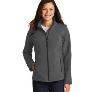  Port Authority Core Soft Shell Jacket in Black Charcoal Heather