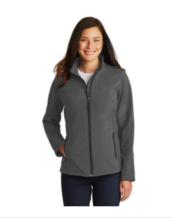  Port Authority Core Soft Shell Jacket in Black Charcoal Heather