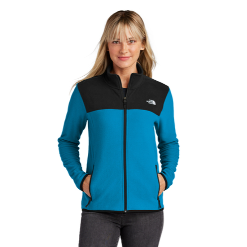 The North Face® Ladies Glacier Full-Zip Fleece Jacket in Hero Blue / Black Main Image