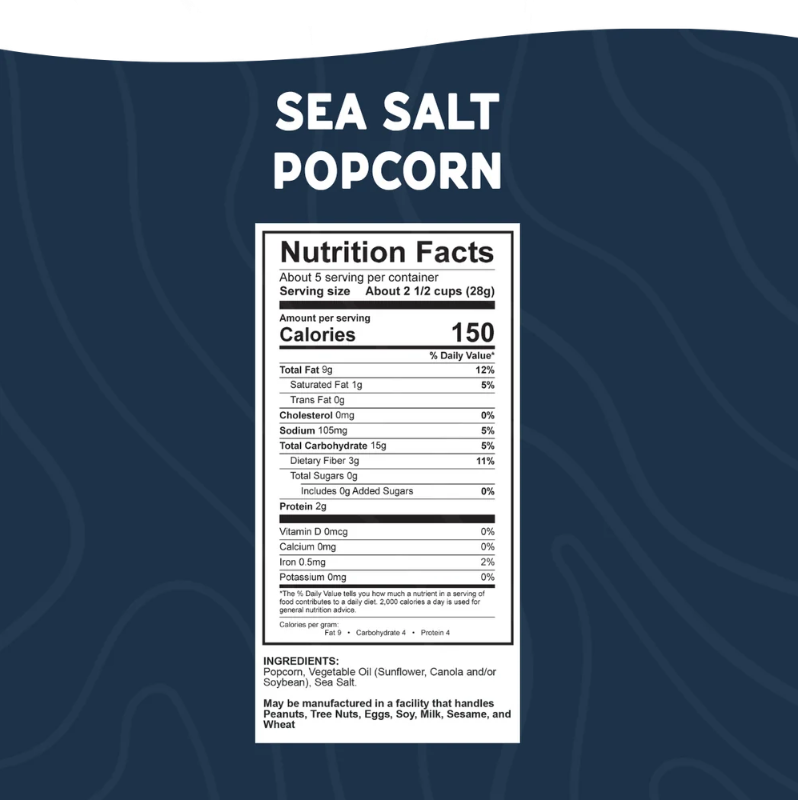 Sea Salt Popcorn ($20 Donation)
