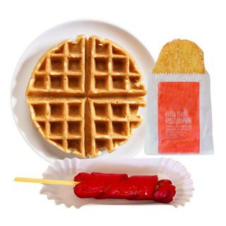 Waffle & Hotdog with Hashbrown