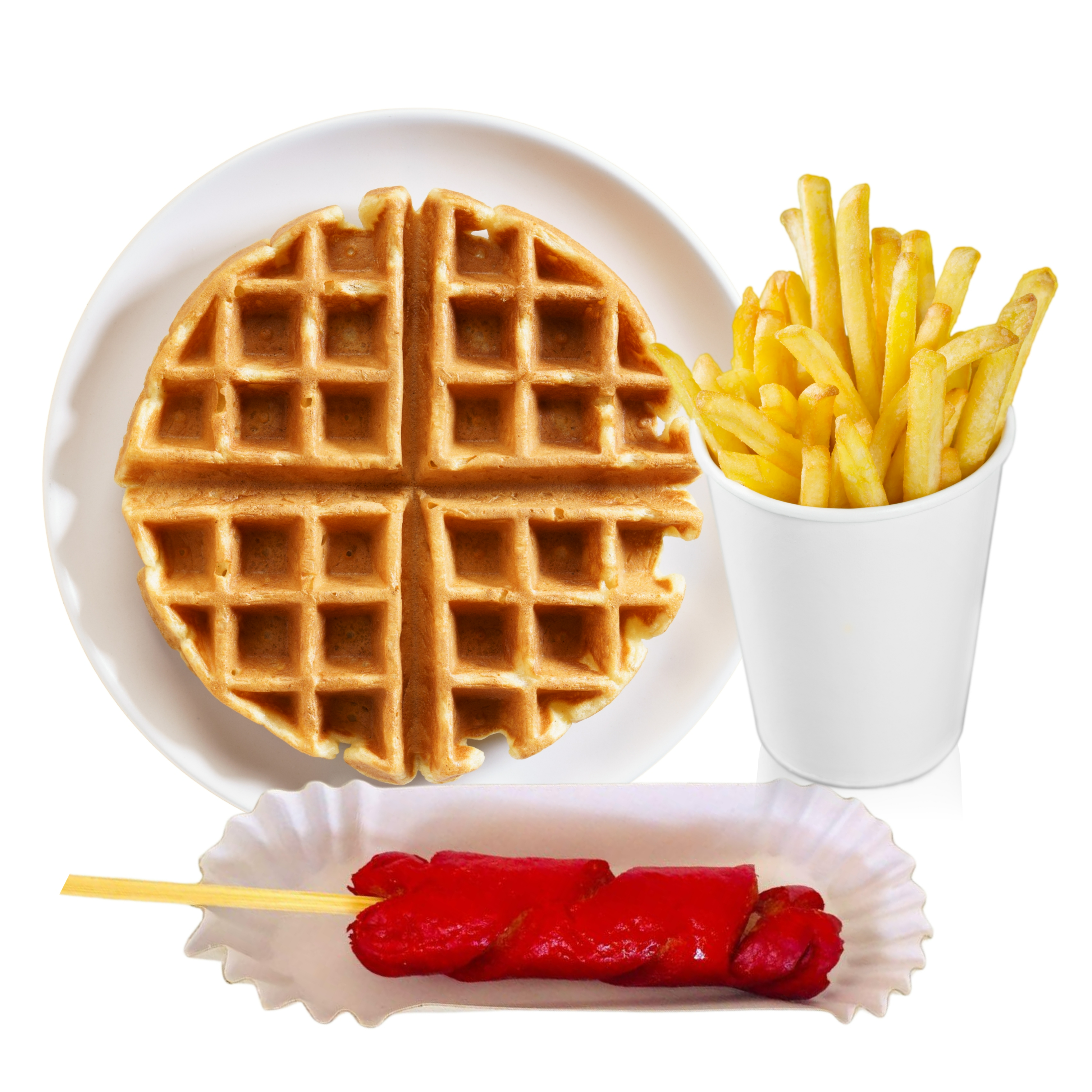 Waffle & Hotdog with Fries